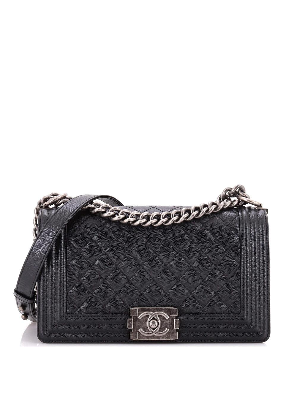 Chanel Boy Flap Bag Quilted Caviar Old #371258C48B